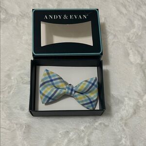 Andy & Evan Vibrant Blue and Yellow Plaid Bow Tie